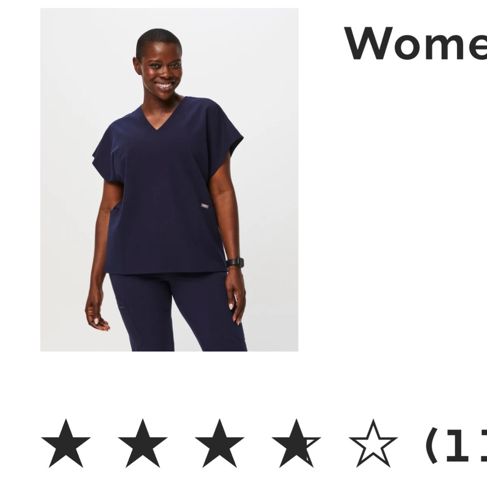 Figs Estrella M Navy Scrub Top - Picture 3 of 3